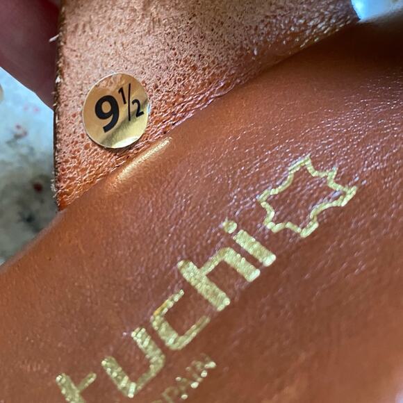 Bertuchi Slip On Brown Leather Slide Sandals Wedge Spain Size 41 US 9.5 - Picture 5 of 13